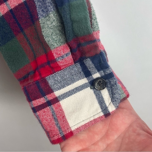 Lands' End Men's Flannel Button Up Plaid Shirt Standard Fit 100% Cotton Soft L - Picture 3 of 13